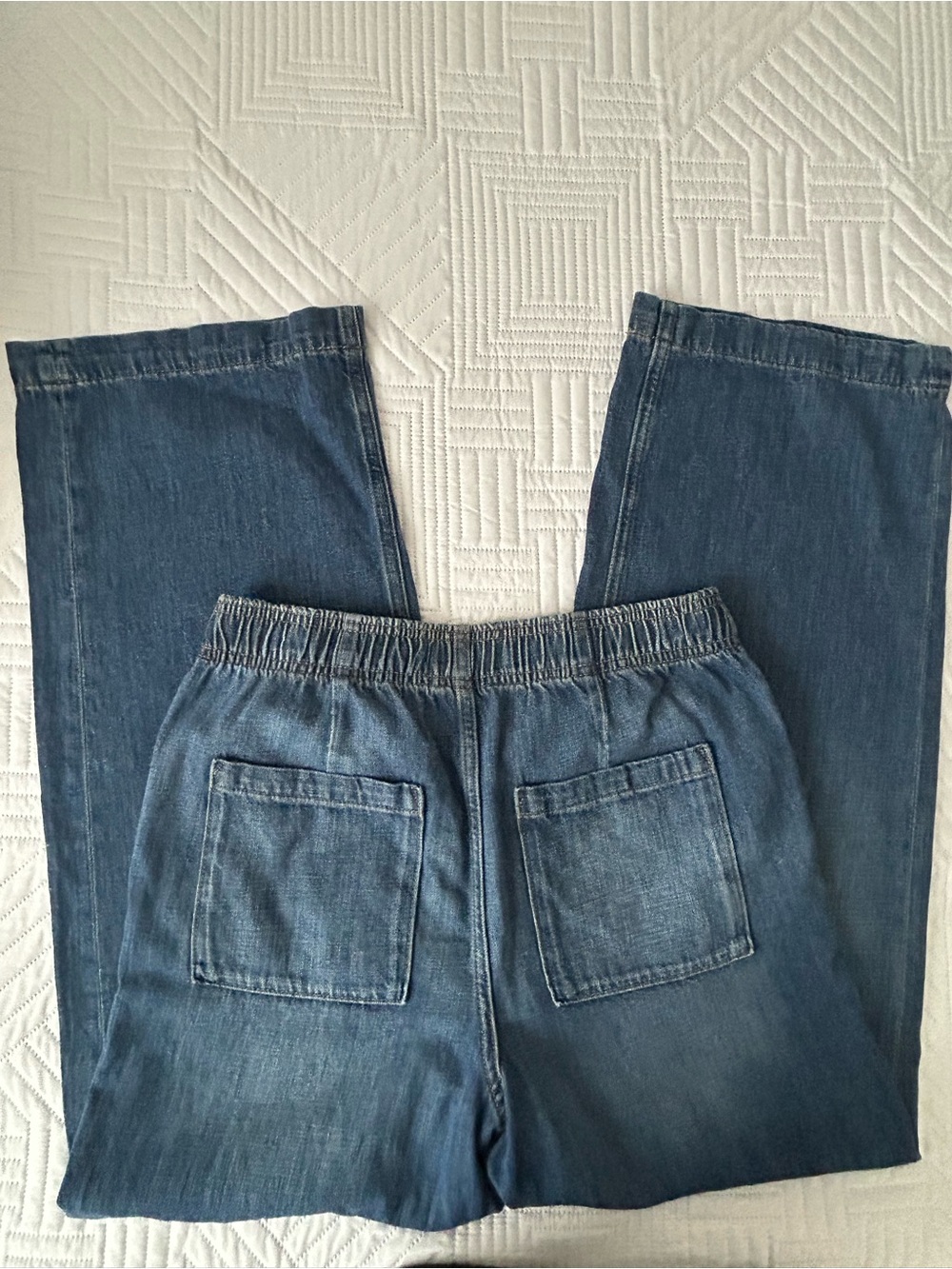 NWOT GAP Women's Blue Drawstring Wide-Leg Jeans Size Small - Picture 7 of 7